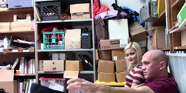 big cock,blowjob,caught,creampie,cumshot,girlfriend,office,pawn shop,pov,rough,shoplyfter,teen,watching
